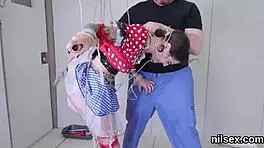 foxy teen asshole stretched in hardcore bdsm asylum therapy