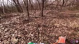 Dirtbike outdoor ride turns wild cum explosion