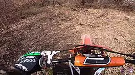 Dirtbike outdoor ride turns wild cum explosion