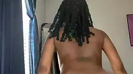 Skinny black babe twerks fat ass wildly