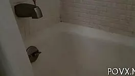 Adorable small tits teen sucks huge cock POV deep hardcore pussy pounding