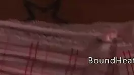 narrative unfolds as european teen maid slave groped chained by mistress in bdsm homecoming