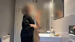 i catch husband stroking stepmom in bathroom and join the fuck