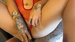 fat cock head rubs soaked pussy lips before slamming deep inside