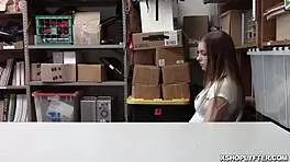 Shoplyfter teen bounces tight pussy cowgirl on lp officer's big cock