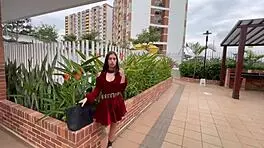 Katty teases cock suck before public ass pounding