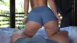 morning oiled huge butt lazy cowgirl thick cock bounce