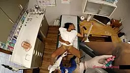 Ebony Student Nikki Stars Endures Intense Gyno Exam On Spy Cam