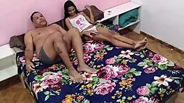 skinny latina teen rides old man's huge cock moaning wildly in amateur action