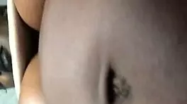 Sexy ebony creams hairy pussy riding dildo hard 😍💦 homemade!