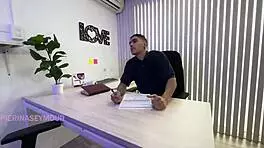 interview turns into wild big ass brunette shaking and spanking session