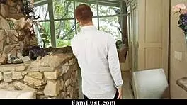 Stepdaughter threesome with stepbro and stepdad, ever tried that taboo ride?