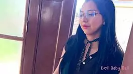 Shy Latina Student Caught Masturbating with Dildo in Uniform During Private Lessons