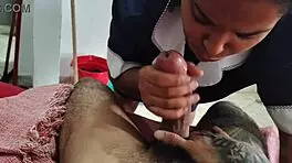 naughty hotel maid works naked and client pounds her huge tits asshole deepthroat creampie