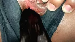 Petite babe's tight puffy peach stretched by rough anal creampie