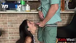 Cheating Wife Fucks Hard While Husband Cooks Dinner