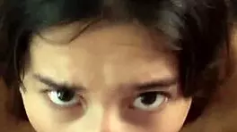 horny petite latina gags on cock balls deepthroat rimjob