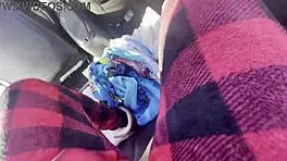 Old teacher slurps my huge black cock sloppy in public car blowjob