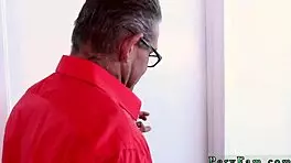 Hey, you caught me in lingerie—now fuck this petite teen hard!