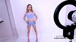 super sexy 21yo lifts miniskirt for deepthroat on monster cock casting