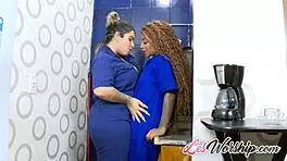 Ebony Teen Lesbian Craves Licking and Toying Her Milf Lovers Wet Pussy