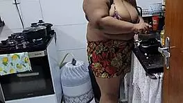Chubby Big Tits Latina Milf Fucked Hard Kitchen Cumshot