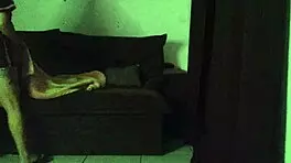 Sexy latina milf rides big cock cowgirl on sofa moaning wildly in heat