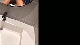 Viral Risky Raw Creampie Fuck with Eager Colombian Latina in Public Mall Bathroom