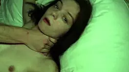 Skinny babe screams riding huge cock cowgirl style