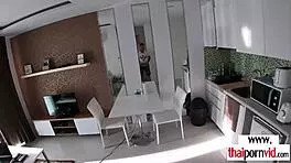 amateur thai teen savors delivery boy's throbbing white cock