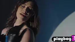 big tits babe poses stripping clothes showing wet pussy ass