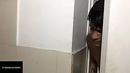 Thick Cock Slams Deep into Horny Latina Ass Bathroom