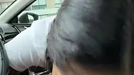 Amateur Couple Sloppy BLOWJOB Car Ride Facial Cum Swallow Nysdel POV