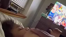 rubbing her fat juicy tits till orgasm hits