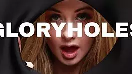 blonde teen in lingerie bends over for deep creampie doggystyle