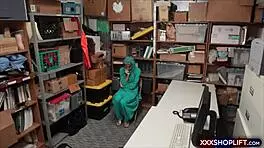 hijab shoplifter's cute face hides rough pounding