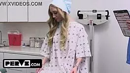 Perv doctor checks religious emma starletto after her sloppy creampie mess.