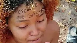 Risky Beach Blowjob Ends with Huge Facial Cumshot!