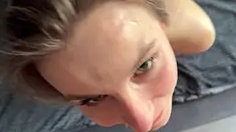 Stunning big tits blonde wakes to rough morning pussy pounding cowgirl!