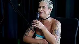 blonde joana strips for sensual massage after regretful all-night date