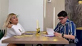 hot curvy latina begs tutor to rip her tight wet pussy if he passes her classes