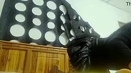 Sexy young latina flashes toys and dildo in homemade halloween amateur video