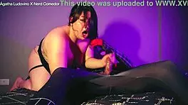 Agatha Ludovino Seduces Nerd For Creamy Mouthful Cowgirl Ride