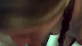 Pigtails blonde milf deepthroats before bent over doggystyle pounding