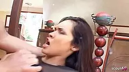 Dude, slim babe in lingerie takes big dick raw in wild casting! 😈