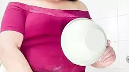 Swinger Wife Preps Juicy Pussy for Stranger Fuck in Bathroom