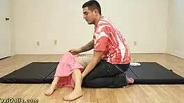 Cute Flexi Gymnast Doll Stretched and Toyed with Dildos