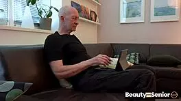 Vera Jarw's Tight Pussy Takes Old Bald Guy's Monster Cock Deep!