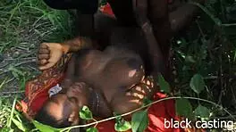 Ebony teen 18+ with hairy ass takes first big black cock