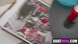 Stepmom angelina moon drags enzo east off couch for taboo pounding!